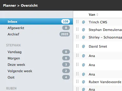 Planner app based mail planning tool web