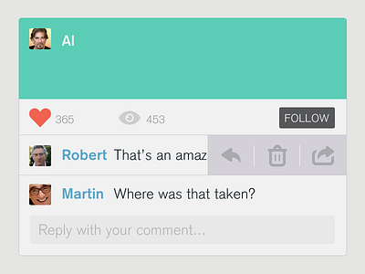 Follow batch colors follow pictures popover social ui web widget