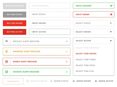 Faction UI Kit avenir batch button checkbox faction media field flat input kit minimal modal radio select ui user interface ux web