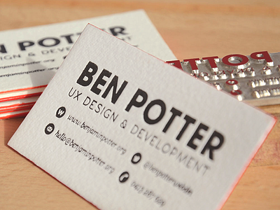 Letterpress Business Cards business business card card cards cotton design email gray icon icons letterpress new orange paint painted paper phone press print sides twitter web website wood