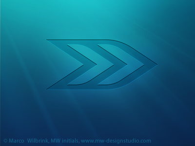 MW mark arrow corporate debossed design dutch fletch fletching identity initials lettermark logo logomark logotype m marco mark mm monogram mw personal brand uk underwater visual w wilbrink wm ww