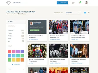 Search results clean collection filters interface search ui web white