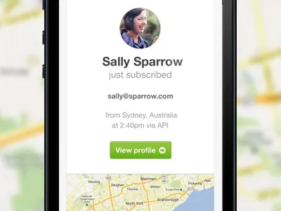 Subscriber Notifications Email (mobile version) activity alert design email mobile notification