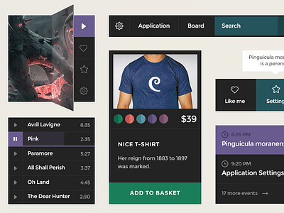 Square UI Kit black ecommerce flat flat design free freebie green icons menu player psd red retina search slider ui ui kit vector yellow