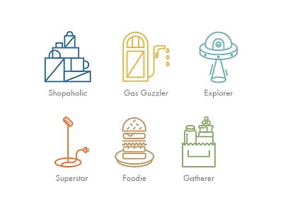 Glyph Profiles V2 circle flat fun glyph icon illustrations line profiles
