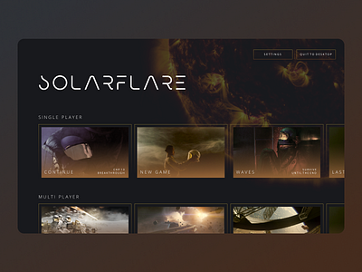 SolarFlare Space Game UI Concept concept design fps game guns interface kyran leech loadout rpg shooter solarflare space ui video
