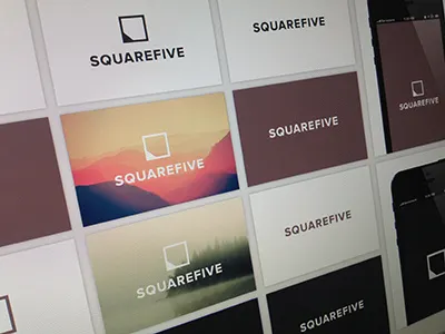 Identity branding clean five flat grey identity image logo minimal square white
