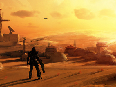 Sci Fi landscape concept art digital art futuristic painting science fiction