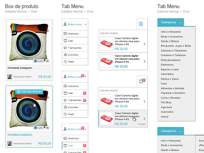 Ui Kit black blue box button clean dropdown ecommerce form grey header hover icon interface kit link menu minimal navigation pattern photo product search shopping simple submenu ui user interface