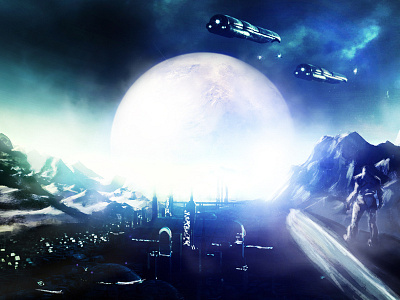 Sci fi landscape 2 concept art digital art futuristic painting science fiction