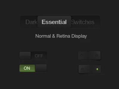 Free Dark Essential Switches Psd dark essential psd switches
