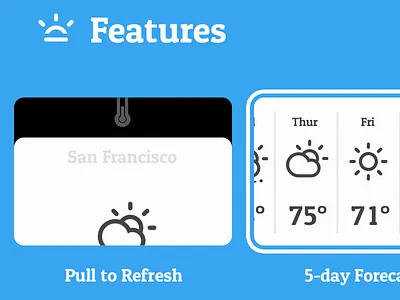 Conditions for iOS Website app cloud icon ios iphone minimalistic pull to refresh simple site thunder typography weather web website