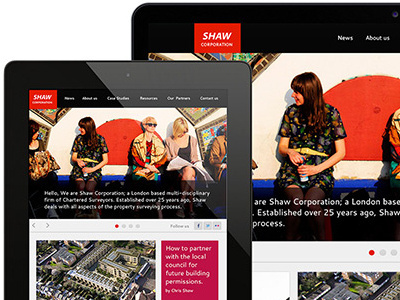 Shaw Corporation Responsive design desktop mobile responsive surveyors tablet ui ux web wireframe