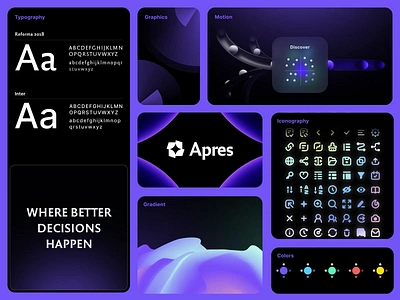 Apres — Brand Identity Design 3d 3d animation 3d graphics ai brand branding graphic design iconography identity design illustration logo logo animation motion motion graphics pattern purple typography visual identity