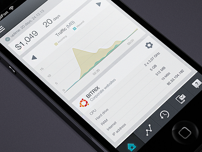 VPS iPhone app (flat version) app cuberto icon illustration ios iphone server ui ux