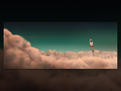 Rocket 3d c4d cinema 4d cinema4d clouds illustration launch pyrocluster rocket ship sky smoke space tykoe tyler koeller vanilla