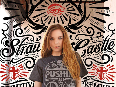 Primitive Prints - She Devil americana antlers art branding castle derrick derrick castle design drawing graphic design illustration model nashville nashvillemafia primitive prints pushing up daisies straw castle tee typography