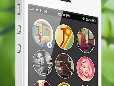 Vk Photo albums android app circle interface ios iphone round ui vkontakte
