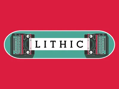 Typewriter Deck lithic skateboard typewriter