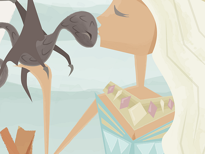 Khaleesi dragons game of thrones grain illustration khaleesi texture watercolor