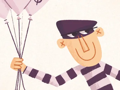 Balloon Burglar balloons burglar helium illustration rare