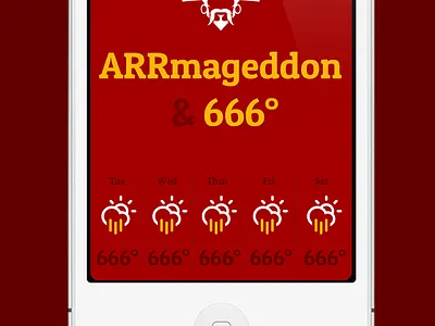 Arrrgh ye Matey’s! app conditions hell ios iphone minimal pirate rain red simple weather