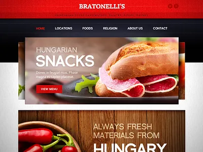 Sandwich Bar Website design fireworks food gastronomy grid home hungary sandwich web webdesign website