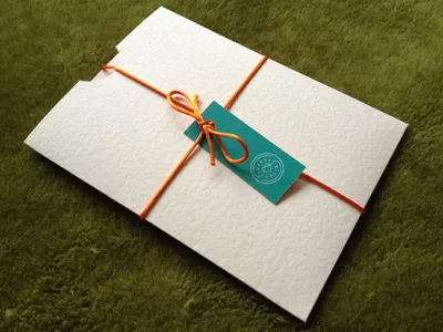 Envelope brand custom envelope knot label logo mark stamp string tag type wedding