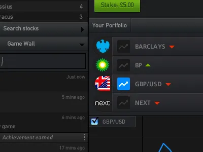 Further work on the dark UI aerosmith app betting black casino charting dark dark ui din gambling games graphing grey gui interface shares stocks trade chase trading ui