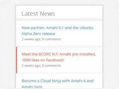 Clean Latest News Widget blue clean design interface latest news orange ui widget
