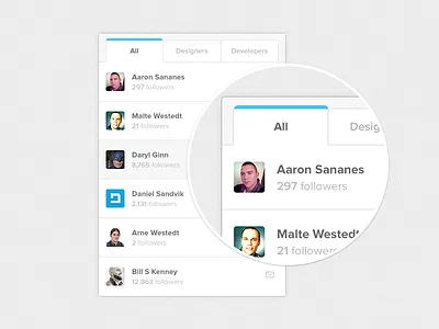 Contact Designers. PSD Included. active free fun icons minimal profile psd state tabs ui user