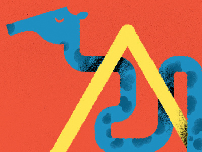 Smug Giraffe animals blue bright coral curvy giraffe jungle letters neck w yellow