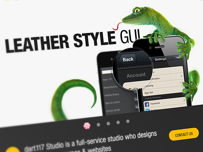 FREE Leather UI Kit PSD + slices buttons controls dark ui dart117 free gecko leather onoff radio button ui ui kit user interface