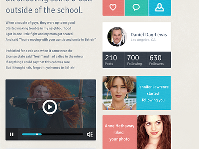 Some Ui elements app design oscars ui web