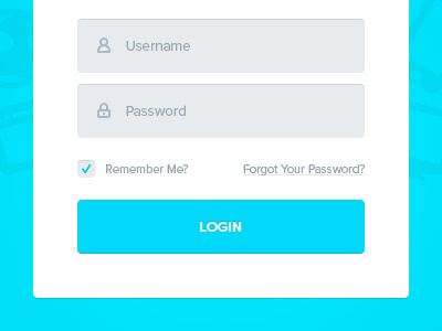 Simple Login Form blue clean flat form icon login minimal ui web design white