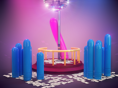 Guilty Pleasure 3d c4d cinema club disco dollars guilty pleasure ps render sexy strip