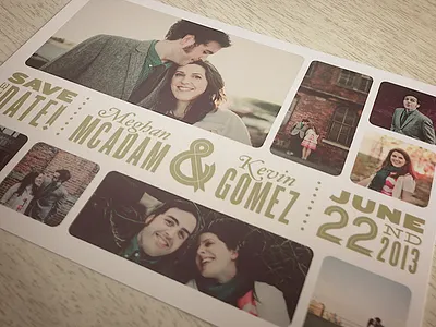 Save The Date engagement photos postcard save the date wedding