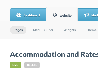 Springnest CMS cms dashboard ui
