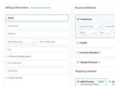 Onepage Checkout billing checkout form onepage simple ui