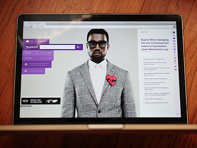 Rethinking the new Yahoo (FREE PSD) background image free psd full browser fullscreen home page homepage interface landing page navigation news search ui ux yahoo