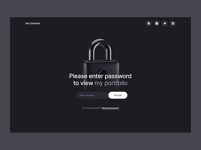 Portfolio Password cv design desktop enter password illustration landing logo password password page personal portfolio personal website portfolio resume safety security ui design uidesign web web page website
