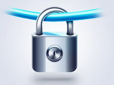 Lock icon blue cable icon lock metal