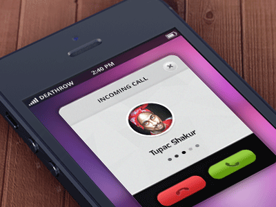 (Free PSD) Tupac is Alive!!! Incoming Call 2pac answer free free psd freebie incoming call iphone psd re design skype telephone tupac ui ux