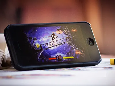 Ninja's Revenge bar character concept design game glow illustration ios iphone night paper potion shadow sketch sky status sword ui wood