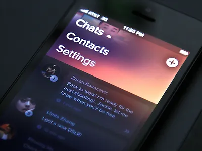 Menu chat flat menu popup ui