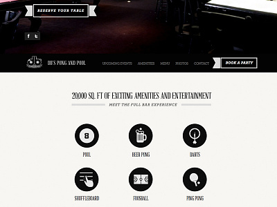 DB's Pong and Pool Site Design abraham archer bar games las vegas planet hollywood pong pool shopify