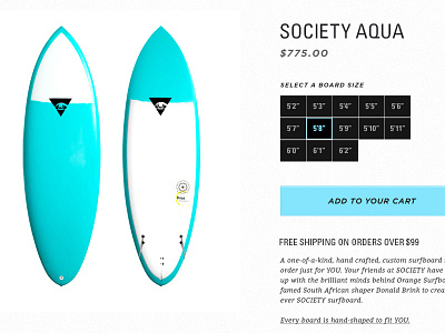 Society Product Detail Page ecommerce gotham product page shop shopify surf univers