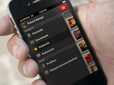 iPhone Sidebar Navigation app application avatar gui interface ios iphone menu mobile navigation sidebar slide ui