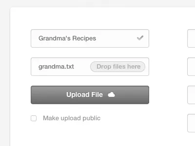 Grandma's Recipes batch button client form input upload white