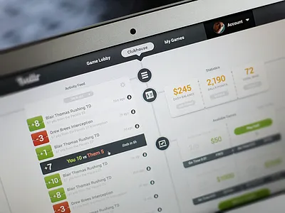 BR Overview activity ball court fantasy feed games header hover newsfeed overview play score sports statistics stats ticket timeline web web app webdesign